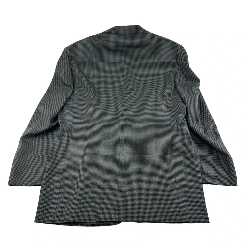 Pal Zileri Gray & Black Houndstooth Wool 3 Button Blazer Mens Size 42L‎